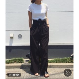 マウジー(moussy)のmoussy レースアップハイウエストワイドパンツ(カジュアルパンツ)