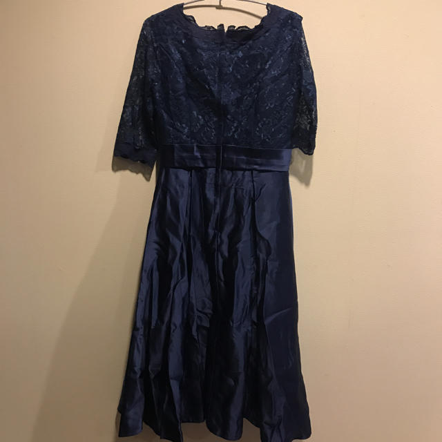 パーティドレス ミモレ丈 ネイビー レディースのフォーマル/ドレス(ミディアムドレス)の商品写真