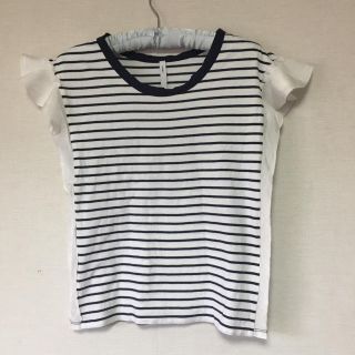 スピックアンドスパン(Spick & Span)の【スピック＆スパン】フリル袖ボーダーTシャツ(Tシャツ(半袖/袖なし))