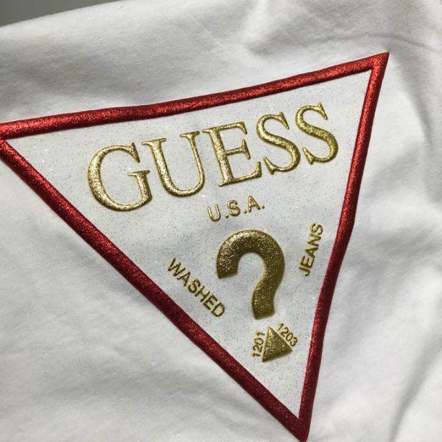 GUESS(ゲス)の新品未使用 GUESS トライアングルロゴTシャツ ホワイトLサイズ メンズのトップス(Tシャツ/カットソー(半袖/袖なし))の商品写真