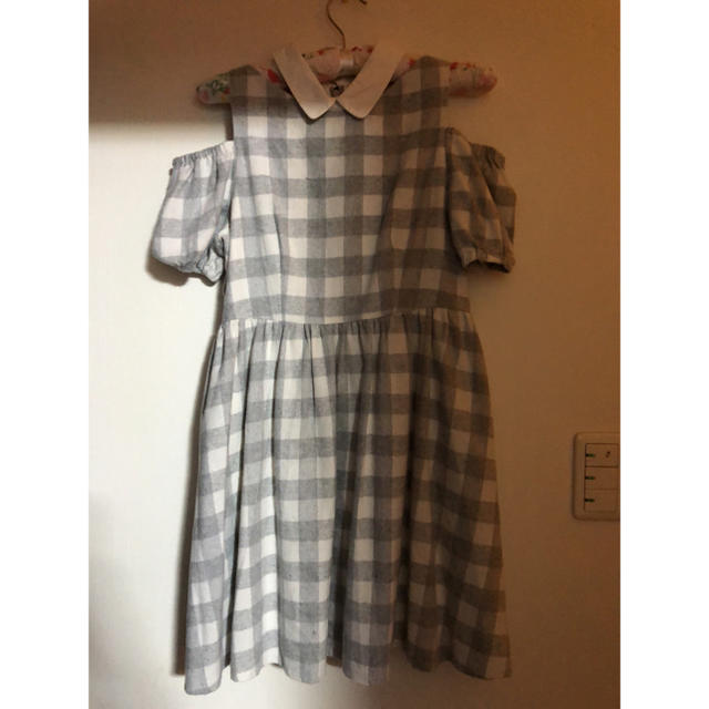 titty&co - titty&Co. 襟付き肩あきギンガムチェックワンピース titty&co - titty&Co. 襟付き肩あきギンガムチェックワンピース