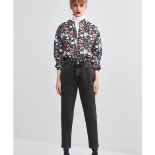 ザラ(ZARA)のZARA マムフィット デニム Mom denim マム ブラックデニム(デニム/ジーンズ)