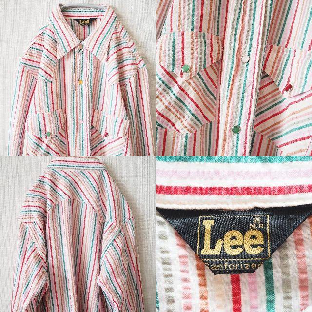 Lee(リー)の【大人気】 Leeリー 長袖ストライプウエスタンシャツ サイズM マルチカラー メンズのトップス(シャツ)の商品写真