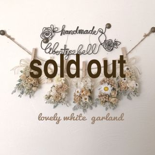 lovely white garland   6点セット(ドライフラワー)