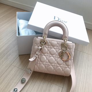 クリスチャンディオール(Christian Dior)のlady dior ピンク ハンドルバック ミニバック dior(ハンドバッグ)
