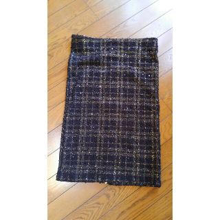 フォーエバートゥエンティーワン(FOREVER 21)のフォーエバー21キラキラツィードミディ丈スカート🍀Lsize未使用💙(ひざ丈スカート)