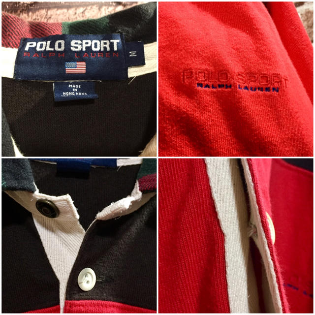 POLO RALPH LAUREN(ポロラルフローレン)の90's POLO SPORT ラルフローレン 長袖 ボーダー ポロシャツ メンズのトップス(ポロシャツ)の商品写真