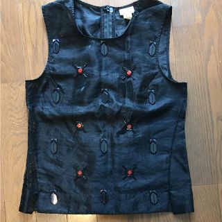 エイチアンドエム(H&M)の【新品、未使用】H&M  ノースリーブ  黒 トップス(カットソー(半袖/袖なし))