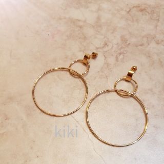 ゴールドダブルフープピアス(ピアス)