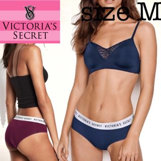 ヴィクトリアズシークレット(Victoria's Secret)のストレッチコットンロゴウエスト♦︎ネイビー(ショーツ)