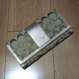 コーチ(COACH)のCOACH コーチ 長財布 シグネチャー シャンパンピンク(財布)