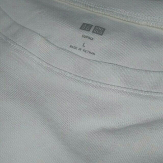 ユニクロ(UNIQLO)のL 未使用 ユニクロ ボートネック七分袖Tシャツ スーピマコットン(Tシャツ(長袖/七分))