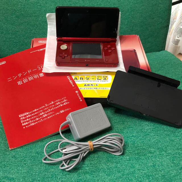 任天堂 3DS フレアレッド ケース付きゲームソフト/ゲーム機本体