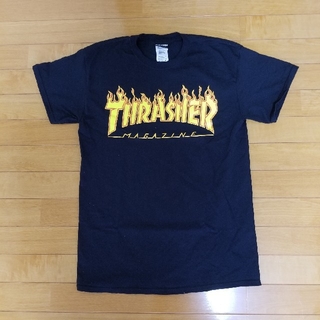スラッシャー(THRASHER)のTHRASHER スラッシャー フレイムロゴ Tシャツ Mサイズ 黒色(Tシャツ/カットソー(半袖/袖なし))
