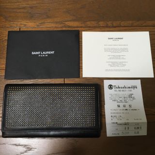 サンローラン(Saint Laurent)のsaint laurent マイクロスタッズ 長財布 ブラック(長財布)