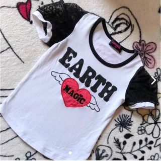 アースマジック(EARTHMAGIC)のアースマジック  120サイズ  日本製 レース袖 Tシャツ(Tシャツ/カットソー)