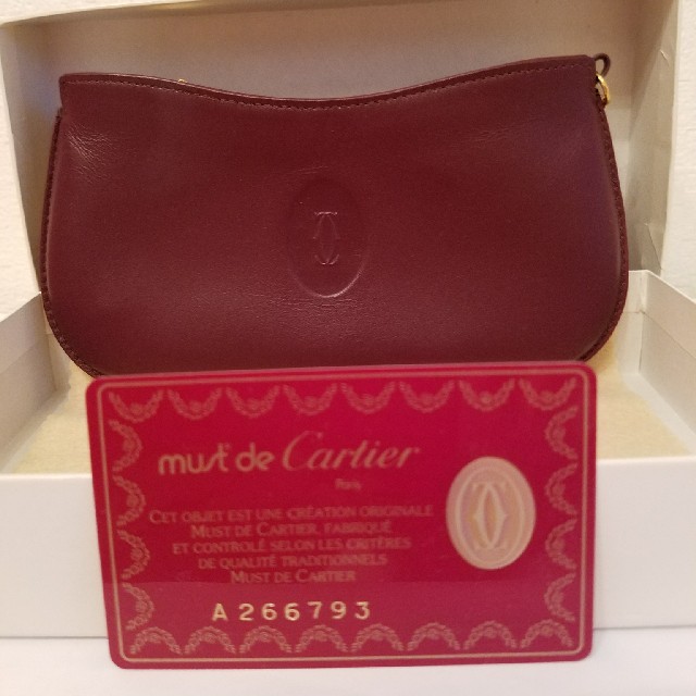 新品 超美品 ヴィンテージ Cartier ポーチファッション小物