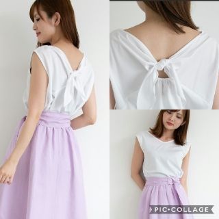 プロポーションボディドレッシング(PROPORTION BODY DRESSING)のりと様専用☆新品☆プロポーションボディドレッシング バック リボン ブラウス(シャツ/ブラウス(半袖/袖なし))