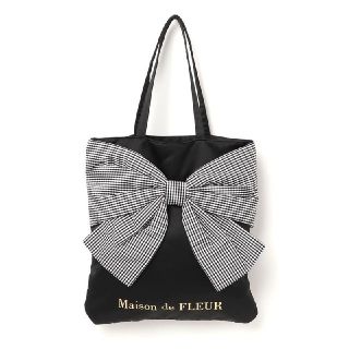 メゾンドフルール(Maison de FLEUR)の【Maison de FLEUR】チェックリボントートバッグ(トートバッグ)