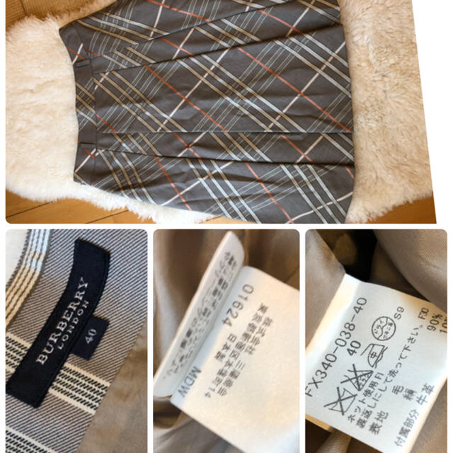 BURBERRY(バーバリー)の超美品Burberryバーバリー上質ウールシルクチェック柄スカート♫ レディースのスカート(ひざ丈スカート)の商品写真
