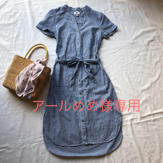 Old Navy(オールドネイビー)のアールめめ様専用【美品】オールドネイビー💕前開きシャツワンピース レディースのワンピース(ひざ丈ワンピース)の商品写真