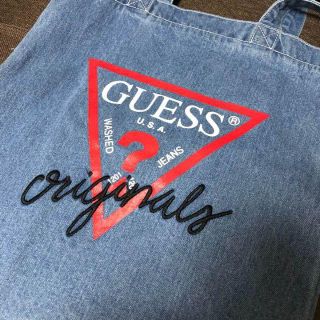 ゲス(GUESS)の新品未使用 GUESS デニムトートバッグ ブルー(トートバッグ)