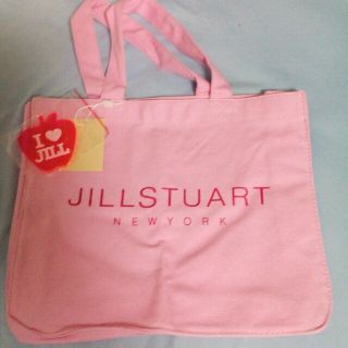 ジルスチュアートニューヨーク(JILLSTUART NEWYORK)の新品 未使用 JILLSTUART ピンクトートバッグ  バッチ付き(トートバッグ)