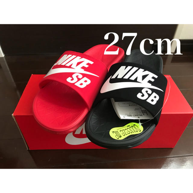 28cm！NIKE ナイキ ベナッシ ミスマッチ SB 黒×赤