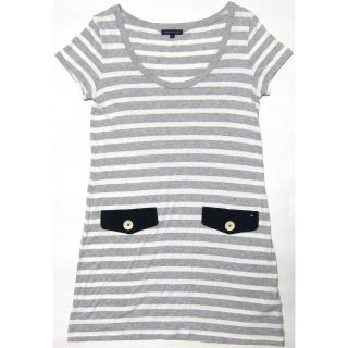 トミーヒルフィガー(TOMMY HILFIGER)の女M TOMMY HILFIGERトミーヒルフィガー ボーダーTシャツワンピース(ミニワンピース)