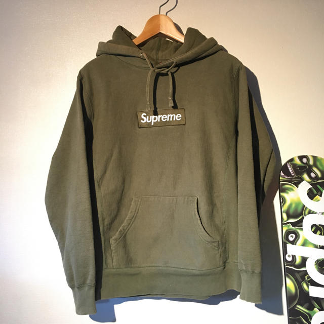 supreme boxlogo オリーブ カーキ 11aw パーカー | フリマアプリ ラクマ