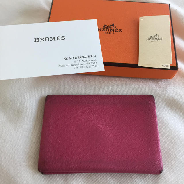 Hermes - エルメス 名刺入れ カルヴィ カードケース ピンクの通販 by