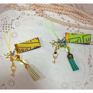 アラシ(嵐)の「Five starの絆 2」をイメージしたハンドメイド ストラップ 黄色(キーホルダー/ストラップ)