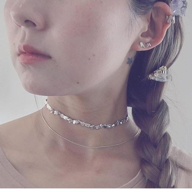 スネークチェーン チョーカーネックレス ハンドメイドのアクセサリー(ネックレス)の商品写真