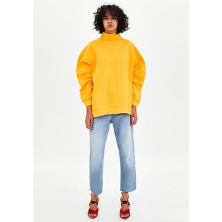 ザラ(ZARA)の新品☆ZARA ザラ アシンメトリー襟付きトップス (トレーナー/スウェット)