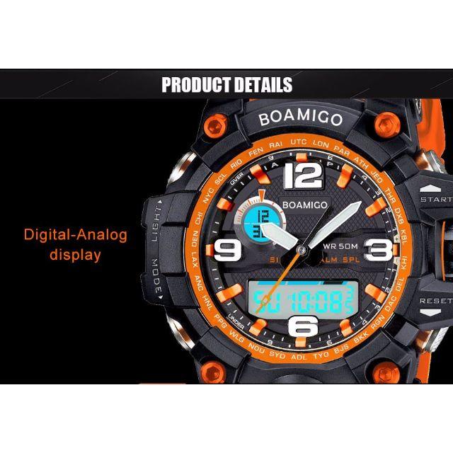 大人気!■新品■ビッグフェイス ダイバーズウォッチ オレンジ上1 高級感 メンズの時計(腕時計(デジタル))の商品写真
