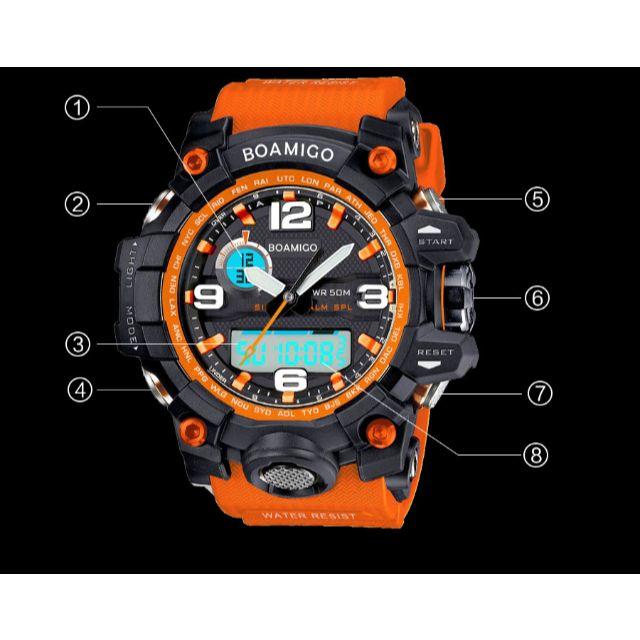 大人気!■新品■ビッグフェイス ダイバーズウォッチ オレンジ上1 高級感 メンズの時計(腕時計(デジタル))の商品写真