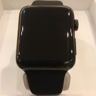 アップルウォッチ(Apple Watch)のApple Watch series3 42mm セルラー ブラックステンレス(腕時計(デジタル))