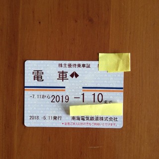 【みやじー様専用】南海電車　株主　定期(鉄道乗車券)