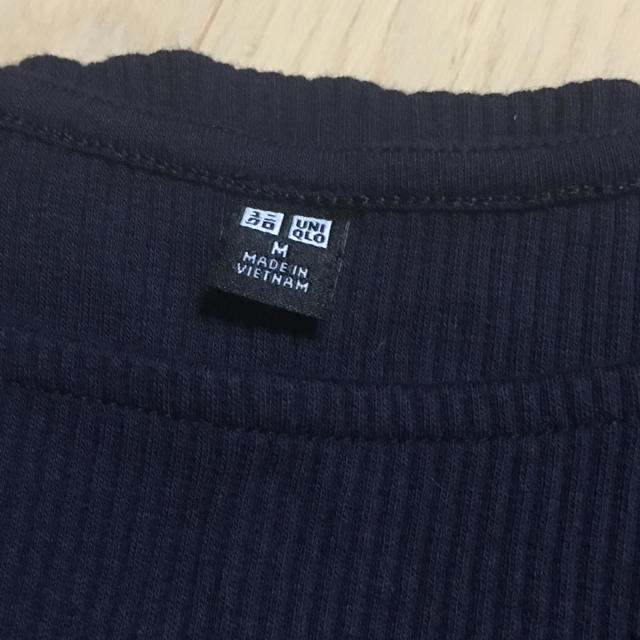 UNIQLO(ユニクロ)のUNIQLO  リブバレエネック 未使用品 レディースのトップス(Tシャツ(半袖/袖なし))の商品写真