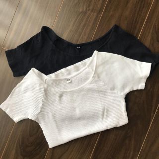 ユニクロ(UNIQLO)のユニクロ 定番！ リブバレエ２枚セット！(Tシャツ(半袖/袖なし))