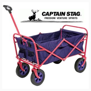 キャプテンスタッグ(CAPTAIN STAG)の【キャンプやフェスで大活躍】キャプテンスタッグキャリーカート（パープル）(その他)