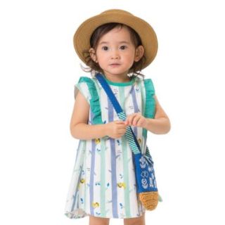 プチジャム(Petit jam)の完売★新品★Petit jamプチジャム★フリル総柄ワンピース★90cm(ワンピース)