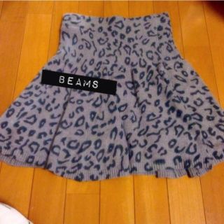 ビームス(BEAMS)のBEAMS＊ヒョウ柄ニットスカート(ひざ丈スカート)