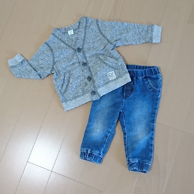 Old Navy(オールドネイビー)の80 GAP カーディガン & OLD NAVY パンツ セット キッズ/ベビー/マタニティのベビー服(~85cm)(パンツ)の商品写真