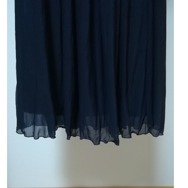 INTERPLANET(インタープラネット)のインタープラネット　結婚式　ワンピース　ドレス　紺　ネイビー　肩　袖付き　M レディースのフォーマル/ドレス(ミディアムドレス)の商品写真