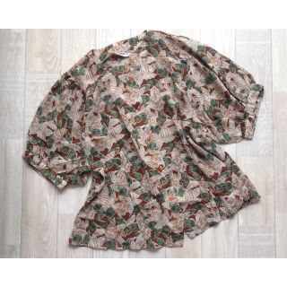 ロキエ(Lochie)の☆レトロな花柄ブラウス vintage ヴィンテージ(シャツ/ブラウス(半袖/袖なし))