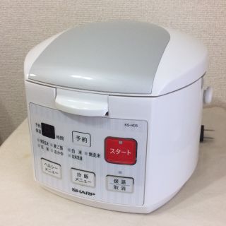 シャープ(SHARP)のシャープ炊飯器 3合炊き｜ホワイト｜シンプル【箱・説明書付】(炊飯器)