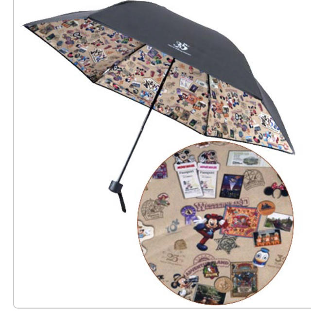 Disney(ディズニー)のディズニー 日傘 折りたたみ傘 35周年 ミッキー ヒストリー レディースのファッション小物(傘)の商品写真