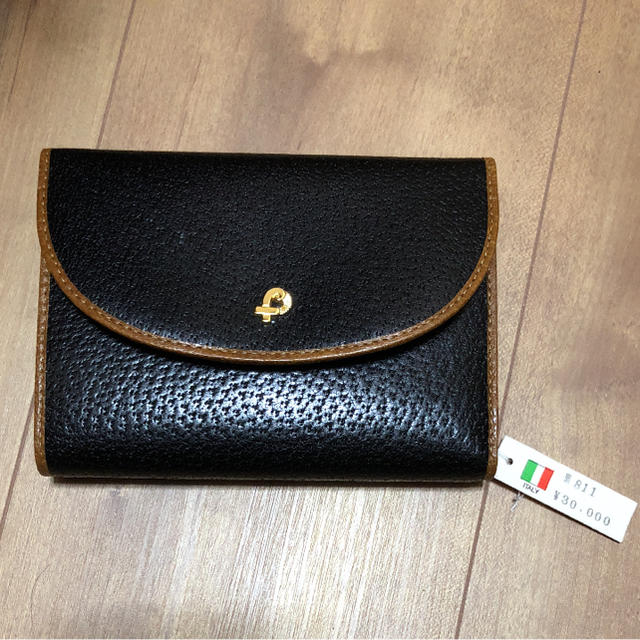 新品 本革 イタリア レディース 二つ折り財布 サイフ 定価32400円