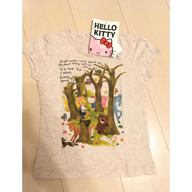 UNIQLO(ユニクロ)のハローキティ キティちゃ tシャツ ドレス シャツ カットソー チュニック  キッズ/ベビー/マタニティのキッズ服女の子用(90cm~)(Tシャツ/カットソー)の商品写真